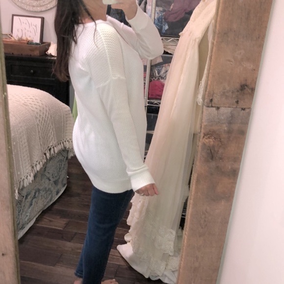 Cherish white waffle knit top size medium - Picture 3 of 5